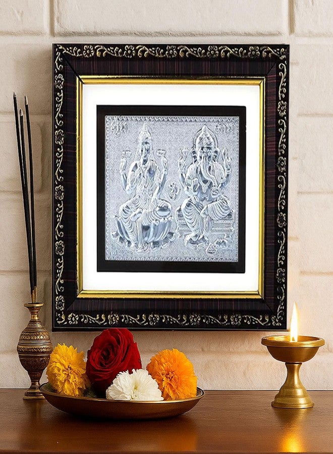 KWIZEAN 999 Pure Silver Lakshmi Ganesha Frame - Hindu Religious Photo Frame for Home, Temple and Pooja Room | Spiritual Gift for Wealth and Prosperity - Image 3